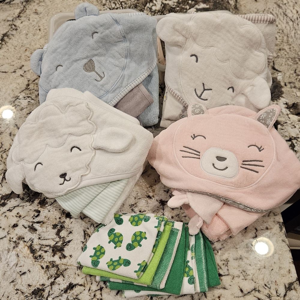 CARTER'S Animal Hooded Towel Sets & Washcloths